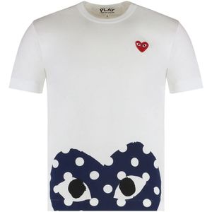 Comme des Garçons Play, Heren, Tops, Wit, Maat: 2XL