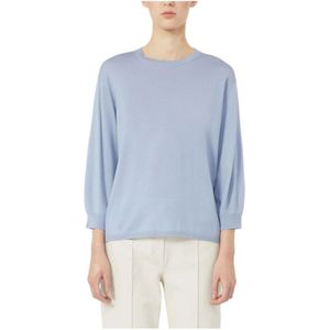 Max Mara Studio, Dames, Truien, Blauw, Maat: XL Wol,