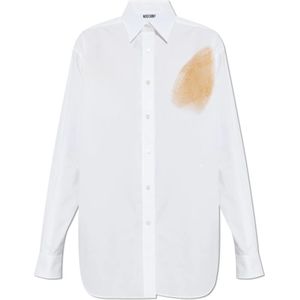 Moschino, Dames, Blouses & Shirts, Wit, Maat: 2XS Katoen,