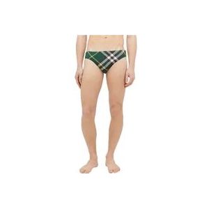 Burberry Check Swim Briefs , Green , Heren , Maat: XL