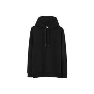 Burberry Zwarte katoenen hoodie met Equestrian Knight Design , Black , Heren , Maat: L