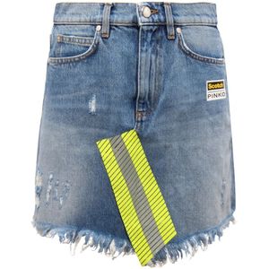 Pinko, Dames, Rokken, Blauw, Maat: W27 Denim,