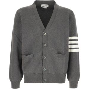 Thom Browne, Heren, Truien, Grijs, Maat: XL Katoen,