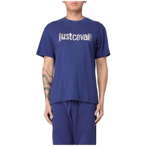 Just Cavalli - T-shirt - Blauw - Korte Mouwen - Crew Neck