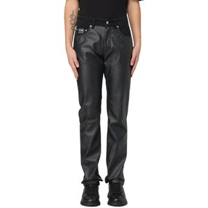 Versace Jeans Couture, Heren, Broeken, Zwart, Maat: W34 Leer,