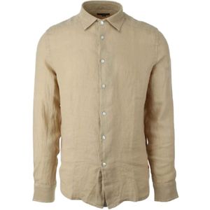 Peuterey, Heren, Overhemden, Beige, Maat: L Linnen,