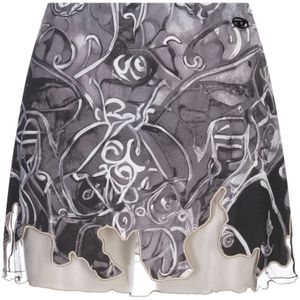 Diesel, Dames, Rokken, Grijs, Maat: XS Nylon,