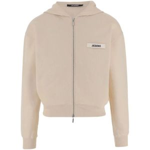 Jacquemus, Heren, Sweatshirts & Hoodies, Beige, Maat: 2XL