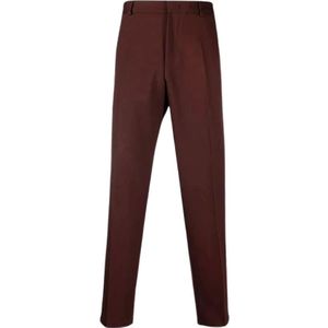 Jil Sander, Heren, Broeken, Rood, Maat: M Gabardine,