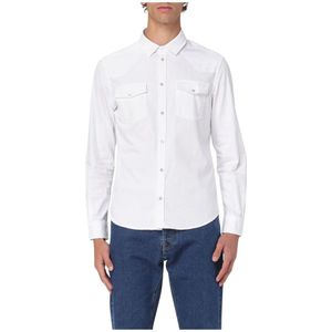 Dondup, Heren, Overhemden, Wit, Maat: 2XL Katoen,