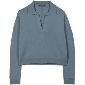 Luisa Cerano, Dames, Tops, Blauw, Maat: XL Kasjmier,
