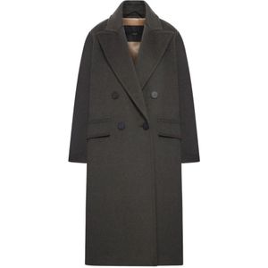 Max Mara, Dames, Mantels, Grijs, Maat: 2XS Wol,