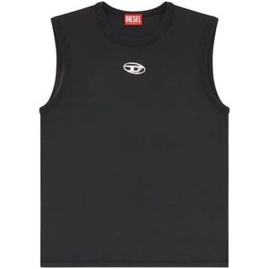 Diesel, Heren, Tops, Zwart, Maat: L Katoen,
