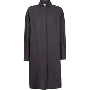 Eleventy, Dames, Blouses & Shirts, Zwart, Maat: XS Linnen,