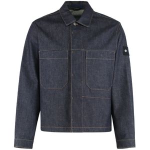 Stone Island, Heren, Jassen, Blauw, Maat: L Denim,