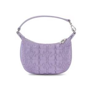 Ganni Lila Gewatteerde Satijnen Tas , Purple , Dames , Maat: ONE Size