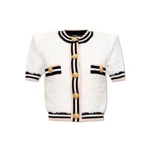 Balmain Vest met korte mouwen , White , Dames , Maat: M