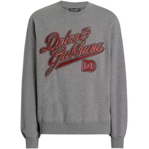 Dolce & Gabbana, Heren, Sweatshirts & Hoodies, Grijs, Maat: S