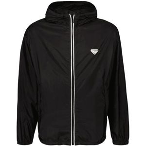 Prada, Heren, Jassen, Zwart, Maat: M Nylon,