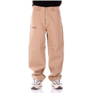Carhartt Wip, Heren, Broeken, Beige, Maat: M Katoen,