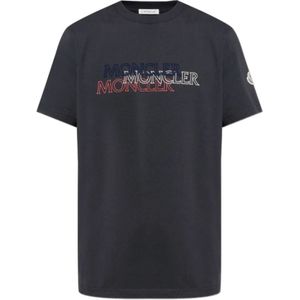 Moncler, Heren, Tops, Grijs, Maat: M Katoen,