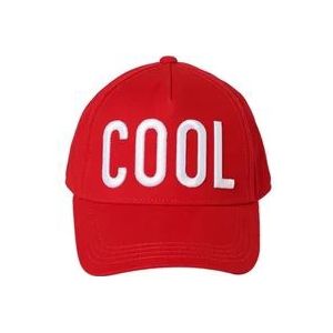 Dsquared2 Cool Logo Rode Katoenen Pet , Red , unisex , Maat: ONE Size