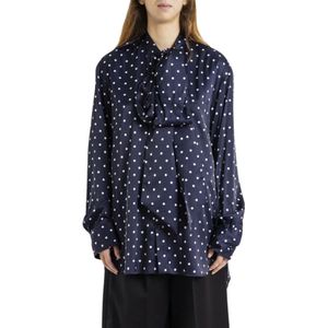 Simone Rocha, Dames, Blouses & Shirts, Blauw, Maat: L Poliester,