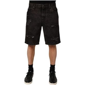 Dolce & Gabbana, Heren, Korte broeken, Zwart, Maat: M Denim,