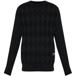 Balmain Trui met logopatch , Black , Heren , Maat: XL