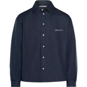 Jacquemus, Heren, Overhemden, Blauw, Maat: XL Viscose,