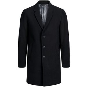 Jack & Jones, Heren, Mantels, Zwart, Maat: L Wol,