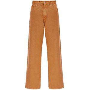 MM6 Maison Margiela, Heren, Broeken, Bruin, Maat: W30 Katoen,