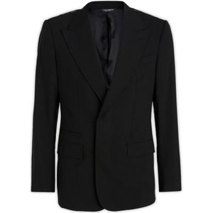 Dolce & Gabbana, Heren, Jassen, Zwart, Maat: XL Wol,