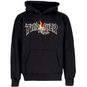 Thrasher, Heren, Sweatshirts & Hoodies, Zwart, Maat: S Katoen,