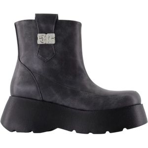 Ganni, Dames, Schoenen, Grijs, Maat: 36 EU Leer,