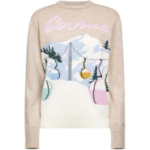 MC2 Saint Barth, Dames, Truien, Beige, Maat: M Wol,