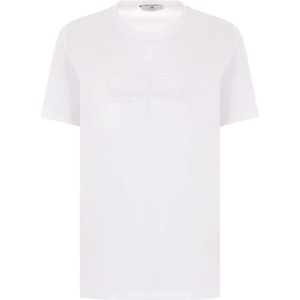 Elisabetta Franchi, Dames, Tops, Wit, Maat: M Jersey,