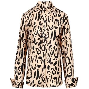 Sportmax, Dames, Blouses & Shirts, Beige, Maat: S Zijde,