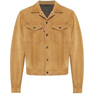Dsquared2 - Leren Jack - Beige - Exclusieve Collectie