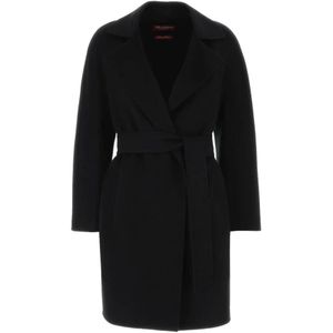 Max Mara Studio, Dames, Mantels, Zwart, Maat: 3XS Zijde,