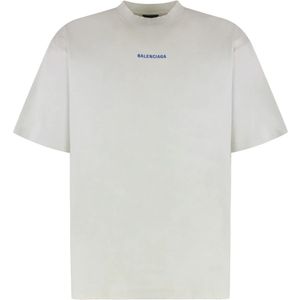 Balenciaga, Heren, Tops, Wit, Maat: S Katoen,