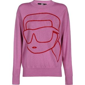 Karl Lagerfeld, Dames, Truien, Paars, Maat: XS Wol,