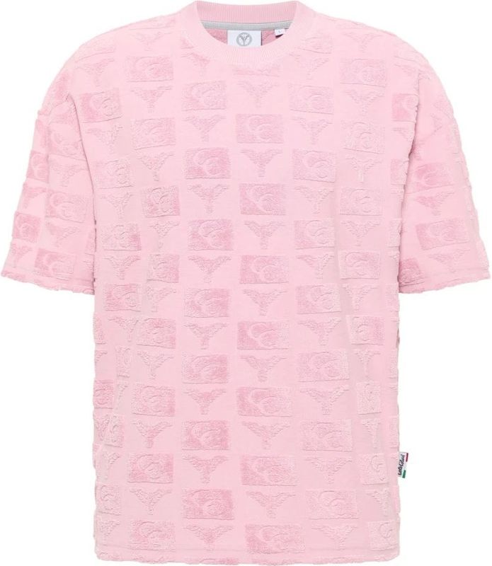 Carlo Colucci - Loose Fit T-shirt - Katoenmix - Opstaande Kraag - Structuurpatroon