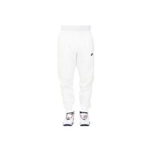 Nike Comfortabele Sweatpants met Logo Borduurwerk , White , unisex , Maat: L