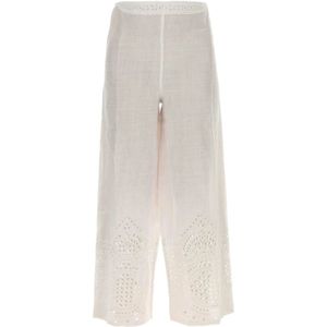 Bode, Dames, Broeken, Wit, Maat: M Linnen,