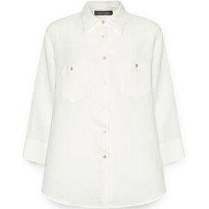 Elena Mirò, Dames, Blouses & Shirts, Wit, Maat: L