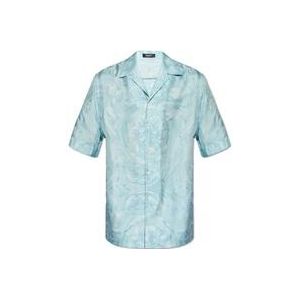 Versace Zijden shirt , Blue , Heren , Maat: XL