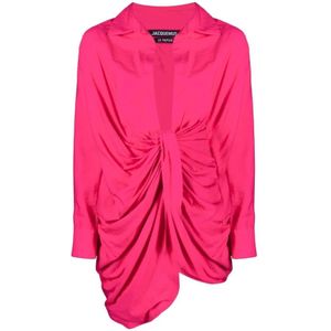 Jacquemus, Dames, Jurken, Roze, Maat: XS Viscose,
