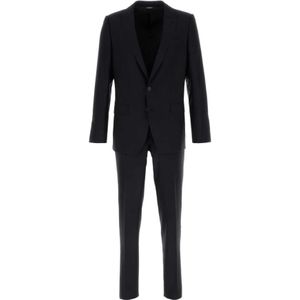 Dolce & Gabbana, Heren, Pakken, Blauw, Maat: M Wol,