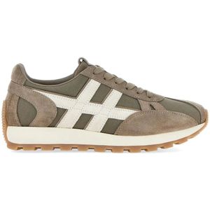 Hogan Taupe Herensneakers met Suède , Multicolor , Heren , Maat: 41 1/2 EU